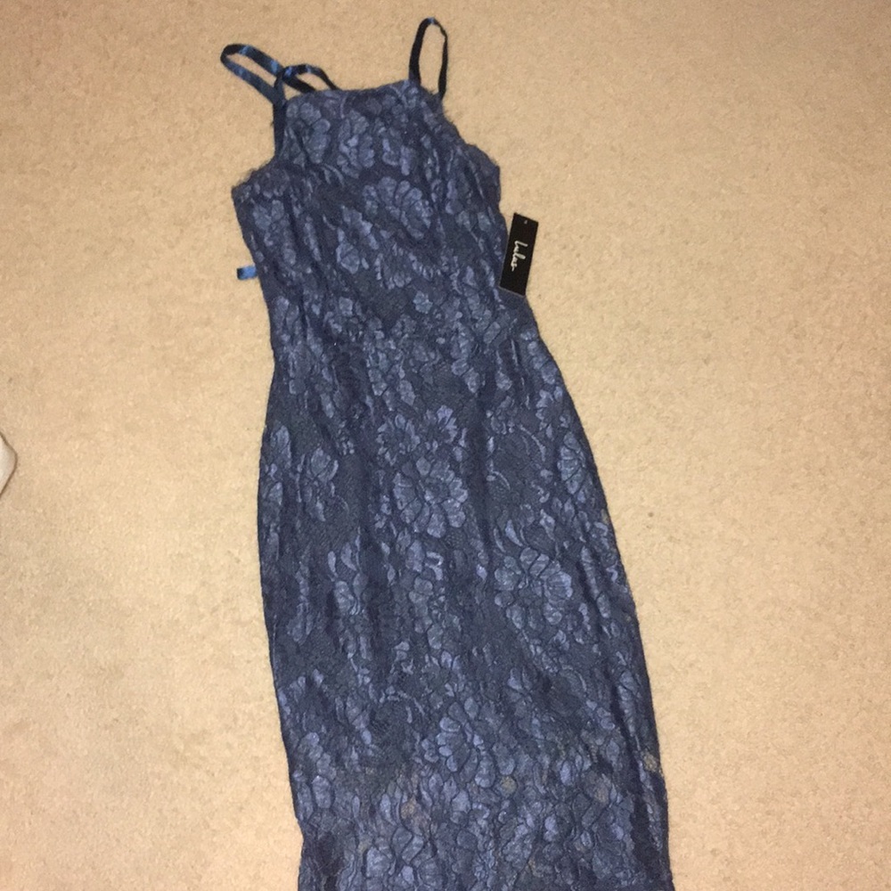Blue lace dress